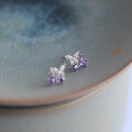 wholesale 9K Gold Lavender Butterfly Zircon Exquisite Light Luxury Korean Style Small Earrings-0-3