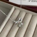 wholesale S925 Sterling Silver Bow Lily of the Valley Minimalist Necklace Fashion Luxury Versatile Niche Design Collarbone Jewelry-0-1