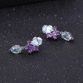 wholesale S925 Silver Luxury Designer Gemstone Earrings for Banquets with High-End Feel, Natural Topaz Earrings-0-1