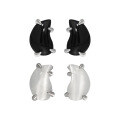 wholesale S925 Sterling Silver 730 New Chinese Style Niche Design Yin-Yang Teardrop Black Onyx Cat's Eye Earrings Unisex-0-4