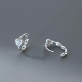 wholesale S925 Sterling Silver Fresh and Sweet Ins Style Niche Design Ice Cube Heart Chain Ear Clasp M06559-0-3