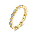 S925 Silver 18K Gold Plated Moissanite Eternity Band Ring-0-3