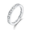wholesale 925 Sterling Silver Plated with White Gold, Fashionable Moissanite Eternity Ring for Women, Fully Set with Moissanite Stones-0-0