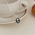 wholesale S925 Sterling Silver Resin Tulip Necklace for Women, Korean Fashion Minimalist Elegant High-End Sense Choker-0-1