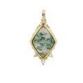 wholesale 14K Gold Plated 925 Silver Moss Agate Ring Pendant Jewelry Set Cross-Border Hot Seller-0-4