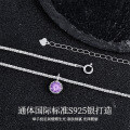 S925 Sterling Silver Moissanite Pendant Necklace, D-Color Crown Design, Light Luxury Style-0-0