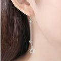 wholesale S925 Sterling Silver European Style Pearl Star Earrings with Tassels for Women, Cross-border New Accessory-0-2