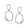 wholesale S925 Sterling Silver Minimalist Ins Dual-loop Hollow Diamond Inlaid Stud Earrings for Women-0-5
