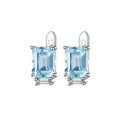 wholesale S925 Sterling Silver Classic Minimalist Topaz Jewelry Set Gemstone Earrings Pendant Cross-border Ins Style Ring-0-2