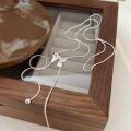 wholesale S925 Sterling Silver Bow Adjustable Necklace for Women, Japanese and Korean New Minimalist Fashion Sweater Chain with a Premium Feel-0-1