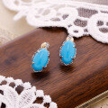 wholesale S925 Silver Vintage Style Artificial Turquoise Earrings, Fall New Collection, Dunli Jewelry Wholesale Manufacturer-0-0