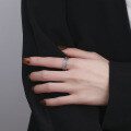 wholesale S925 Sterling Silver Korean-style Trendy Irregular Textured Vintage Adjustable Index Finger Single Ring-0-2