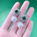 wholesale Metal: 925 Sterling Silver, New 12mm Artificial Synthetic Pearl Earrings for Women, Fashionable Style, Hot Seller on TikTok-0-0