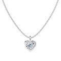 wholesale S925 Sterling Silver Korean and Japanese Light Luxury Women's Necklace with Exquisite Pink Diamond Heart, Wrinkle Texture Design, and High-End Sense Collarbone Chain-0-6