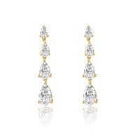 wholesale 14K Gold Cultured Diamond Pear-Shaped Drop Earrings for Women, Exquisite and Unique-14k gold cultured diamond earrings