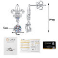 Sterling Silver Moissanite French Fringe Iris Vintage Earrings Wholesale-0-5