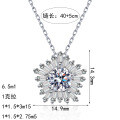 S925 Sterling Silver Moissanite Women's Pendant Necklace, Pentagonal Fashion Choker-0-3