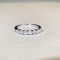 wholesale S925 Sterling Silver Seven Princess Stackable Ring for Women, Minimalist Zirconia High-Carbon Diamond 10-Point Ring, Versatile Women's Ring-0-2