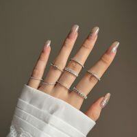 wholesale S925 Sterling Silver European and American Wedding Style Women's Fashion Geometric Round Row of Zirconia Embedded Ring with a Sense of Sophistication-DY120360-SW-WH 5