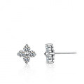 S925 Silver Four-Leaf Clover Earrings with Moissanite-0-3