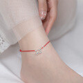wholesale 925 Silver Light Bead Bell Anklet Korean Version Simple and Elegant Adjustable Fashion Ankle Jewelry S4910-0-2
