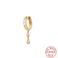 wholesale S925 Sterling Silver Diamond Accented Marquise Chain Link Ear Cuff, versatile and trendy-0-5
