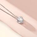 wholesale 925 Silver Heart Jewelry Necklace for Women, Cross-border Jewelry Heart-shaped Pendant Necklace, Pure Silver Accessories, Light Luxury Wholesale-0-2
