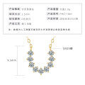 S925 Silver D Color Moissanite 9-Stone Row Cross Necklace-0-13