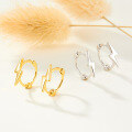 wholesale S925 Sterling Silver Lightning Hoop Ear Clasp, Minimalist and Trendy, Small and Exquisite, Smooth Surface Earrings-0-1