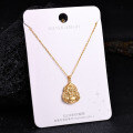 Sterling Silver Gilded Diamond-Cross Pikaxiou Pendant Necklace-0-8