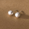 wholesale S925 silver wire drawing round bead ear studs, Korean style internet-famous minimalist ins same matte small ball ear accessories M03625-0-1