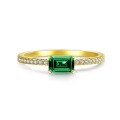 wholesale S925 Sterling Silver Emerald Ring for Women, Full Diamond, Ins Style, Minimalist Square Sugar, Square-shaped High-end Silver Ring Wholesale-0-7