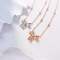 wholesale S925 Sterling Silver New Bow Tie Pendant Necklace for Women, Small Minimalist Design, Luxurious High-End Feel, Gift for Girlfriend, Collarbone Chain-0-2