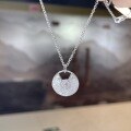 wholesale S925 silver plated with 18k gold, full drill moissanite round safety pendant necklace for women, same style as cross-border independent sites-0-3