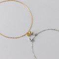 wholesale S925 Sterling Silver Fresh and Sweet Ins Style Small and Large Light Bead Ankle Chain with Minimalist Design S7514-0-2