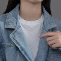 wholesale 925 Sterling Silver Crushed Silver Necklace, Ins-style Design, Elegant Collarbone Chain Necklace for Women, Y00161-0-1