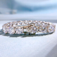 wholesale Metal Material: 925 Silver Zhuo Zhifan New High Carbon Diamond 80mm Luxuriously Set Bracelet for Cross-Border Men and Women-B042 Bracelet 16cm 925 Silver