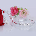 wholesale [990 Pure Silver] Infant Baby Bracelet Solid Silver Adjustable Bangle with Beaded Pattern Jewelry Factory Wholesale-0-1