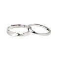 wholesale S925 Sterling Silver Maker Möbius Ring Couple Rings for Men and Women, Korean Version Minimalist Open-Ended Plain Bands-0-4