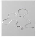 wholesale S925 Sterling Silver Flat Snake Chain Ins Minimalist Style Blade Chain Fashion Women's Necklace Light Luxury High-End Collarbone Chain-0-5