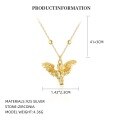 wholesale S925 Sterling Silver Vintage French-style Archangel Cupid Pendant Necklace For Women-0-5