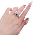 wholesale S925 silver jewelry, 4*8mm marquise royal blue small fresh fashion ring for spring and summer seasons-0-4