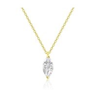 Sterling Silver Pigeon Egg Moissanite Waterdrop Heart Pendant Necklace, 1-2 Carat, Women's Setting Wholesale-Marquise-shaped (including chain) high-carbon stone  [One carat]
