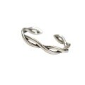 wholesale S925 Sterling Silver AR972 Korean Style Fashion Vintage Two-Strand Twist Open Adjustable Ring-0-4