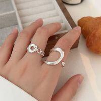 wholesale S925 Sterling Silver Irregular Ring Women New Korean Japanese Minimalist Style Forest Series Heart Ring High-end-Heart Model-Pure Silver