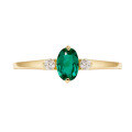 wholesale Wholesale of Spring New Arrivals Jewelry: 9K Gold French Retro Light Luxury Lab-Grown Emerald Ring-0-4