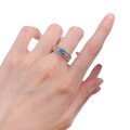 wholesale S925 Silver Moojing Jewelry 1-Carat Aqua Diamond Firework Cut Ring for Women, Daily Light Luxury and Versatile Style-0-4
