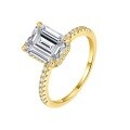 wholesale S925 Silver 1-4ct Moissanite Women's Ring Luxury Setting Fancy Cut Zuma Green Emerald Cut Ring Cross-border Wholesale-0-4