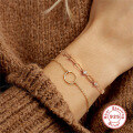 wholesale S925 Sterling Silver Fashion Versatile Paper Clip Diamond Bracelet, Trendy and Minimalist Design-0-1