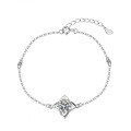 925 Silver Moissanite Four-Leaf Clover Simple Women's Bracelet Live Factory Direct-0-3